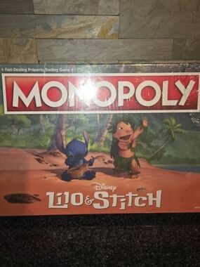 Monopoly Lilo & Stitch Disney Board Game - Beige Box with Tropical Artwork